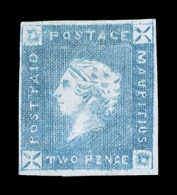 S.G. 38, 1859 2p Blue, intermediate printing, rare unused example, ample to mostly large margins all around, bright color on fresh paper, a few small thins, very fine
appearance 2008 BPA certificate (Scott 14Bc $3,500.00).