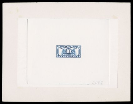 RF23P, 10c Blue Playing Cards, large die proof on India, die sunk on 198x153mm card, with pencil number 116146 at bottom right and tissue paper on reverse, the proof is
pristine, with brilliantly rich color on bright India paper, very fine Scot