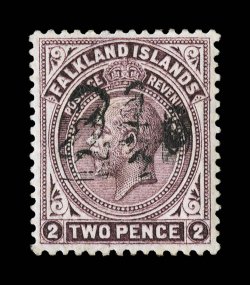 52a, 1928 2 12D Provisional surcharge, the infamous forgery of the double surcharge variety, an incredibly well executed forgery that was so convincing that for many years it
was considered genuine and was even issued a genuine certificate