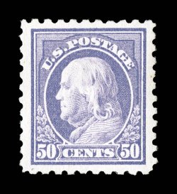 440, 50c Violet, wonderfully well centered amid lavishly large margins, o.g., l.h., extremely fine 1985 PF certificate.