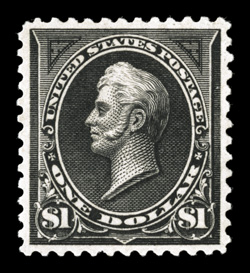276A, $1.00 Black, Ty. II, particularly well centered and margined, strong color and a crisp impression, o.g., relatively lightly hinged, extremely fine 2003 PF
certificate.