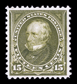 284, 15c Olive green, attractively centered, lovely rich color and a strong impression, o.g., n.h., choice very fine 2004 PF certificate.