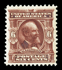 305, 6c Claret, exceptionally well centered within large margins, strong color, unblemished o.g., n.h., extremely fine 2006 PF certificate.