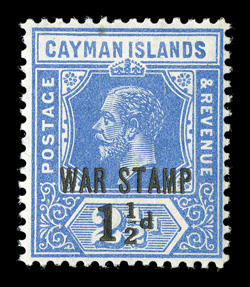 MR3, 1917 1½p on 2p War Tax, wonderfully bright and fresh, o.g., faintly hinged, very fine 1989 BPA certificate (S.G. 55 £750).