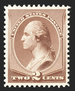 211B, 2c Pale red brown special printing, a pristine mint example of this scarce special printing, with sumptuously rich color and a highly detailed impression on fresh paper,
exceptionally well centered, unblemished o.g., n.h., extremely fine