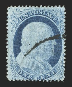 23, 1c Blue, Ty. IV, recut once at top and once at bottom, bright and fresh, c.d.s. cancel, fine.
