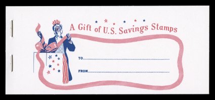 S7a, 25c Dark blue and carmine, booklet pane of 10, two panes in an unexploded booklet, exceedingly fresh, o.g., n.h., fine-very fine.